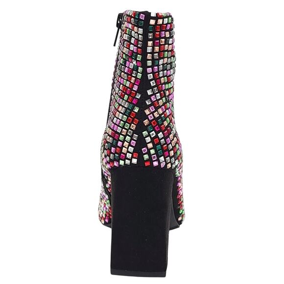 Wild Pair Women Ingrid Block Heel Ankle Bootie Size US 5M Multi Bling Rhinestone - Picture 5 of 7